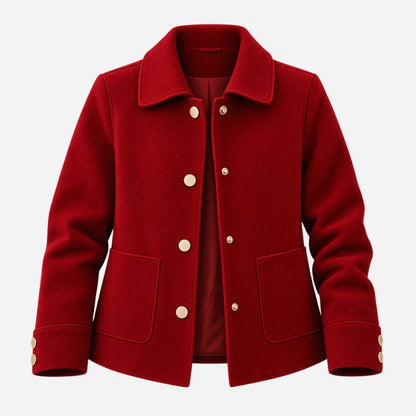 Women's Minimalist Single-Breasted Short Coat-Fowsa