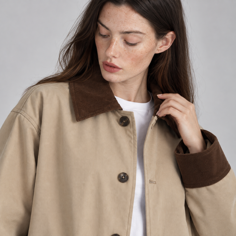 Women's Quilted Lined Button Jacket-Fowsa