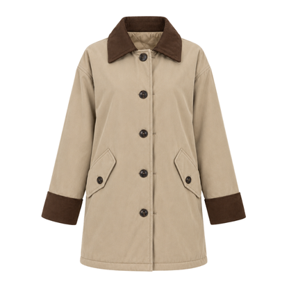 Women's Quilted Lined Button Jacket-Fowsa