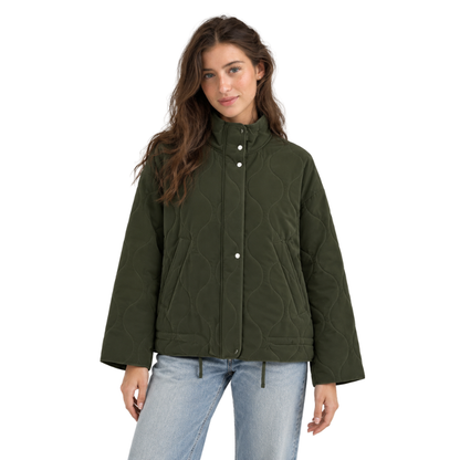 Women's Quilted Stand Collar Jacket-Fowsa