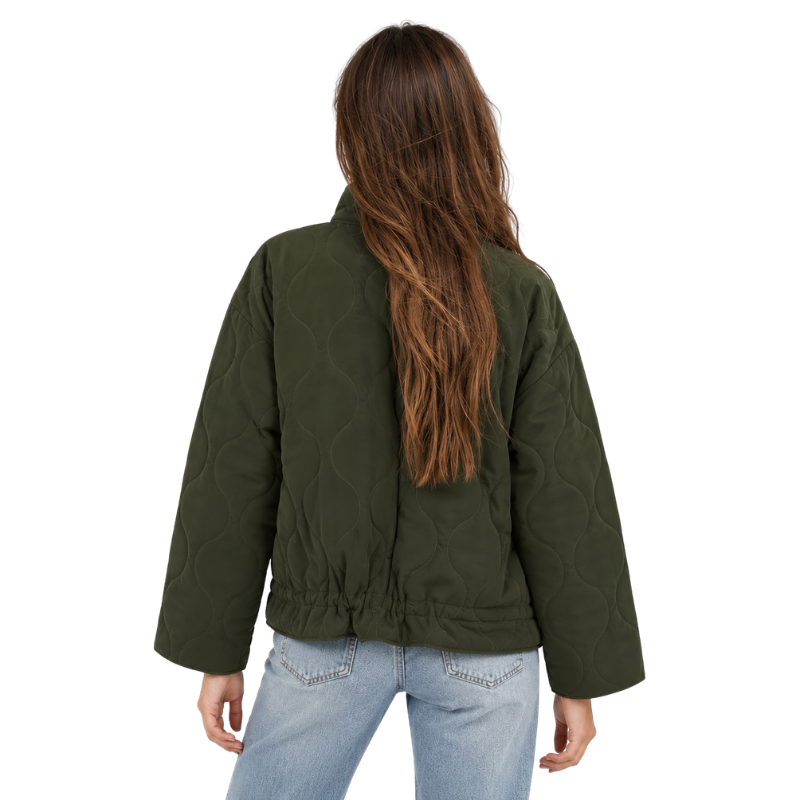 Women's Quilted Stand Collar Jacket-Fowsa