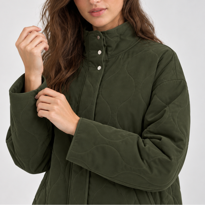 Women's Quilted Stand Collar Jacket-Fowsa