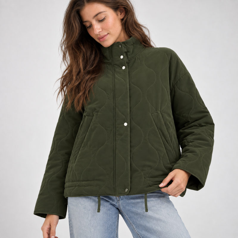 Women's Quilted Stand Collar Jacket-Fowsa