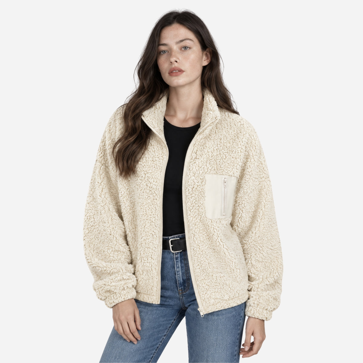 Women's Teddy Sherpa Fleece Jacket-Fowsa