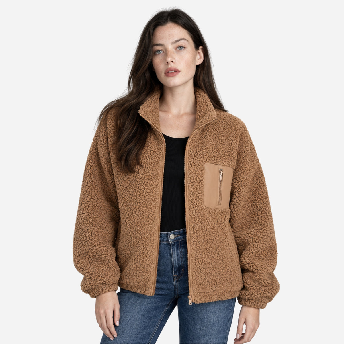 Women's Teddy Sherpa Fleece Jacket-Fowsa