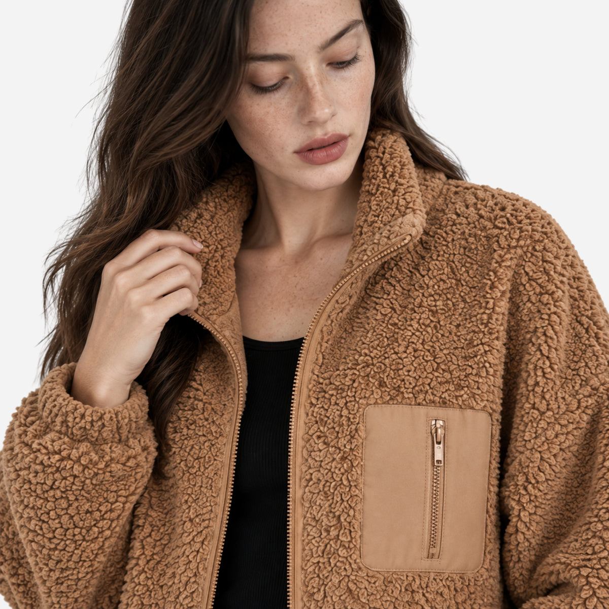 Women's Teddy Sherpa Fleece Jacket-Fowsa