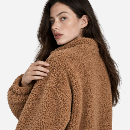 Women's Teddy Sherpa Fleece Jacket-Fowsa