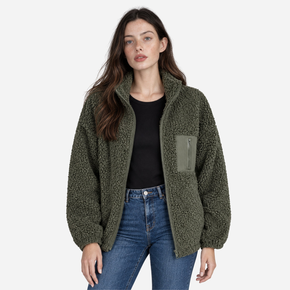 Women's Teddy Sherpa Fleece Jacket-Fowsa