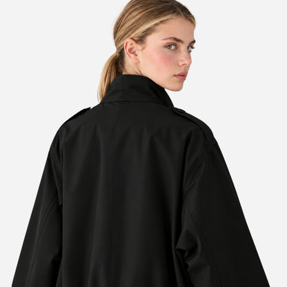 Women's Buckle-Collar Cropped Trench Coat Jacket-Fowsa