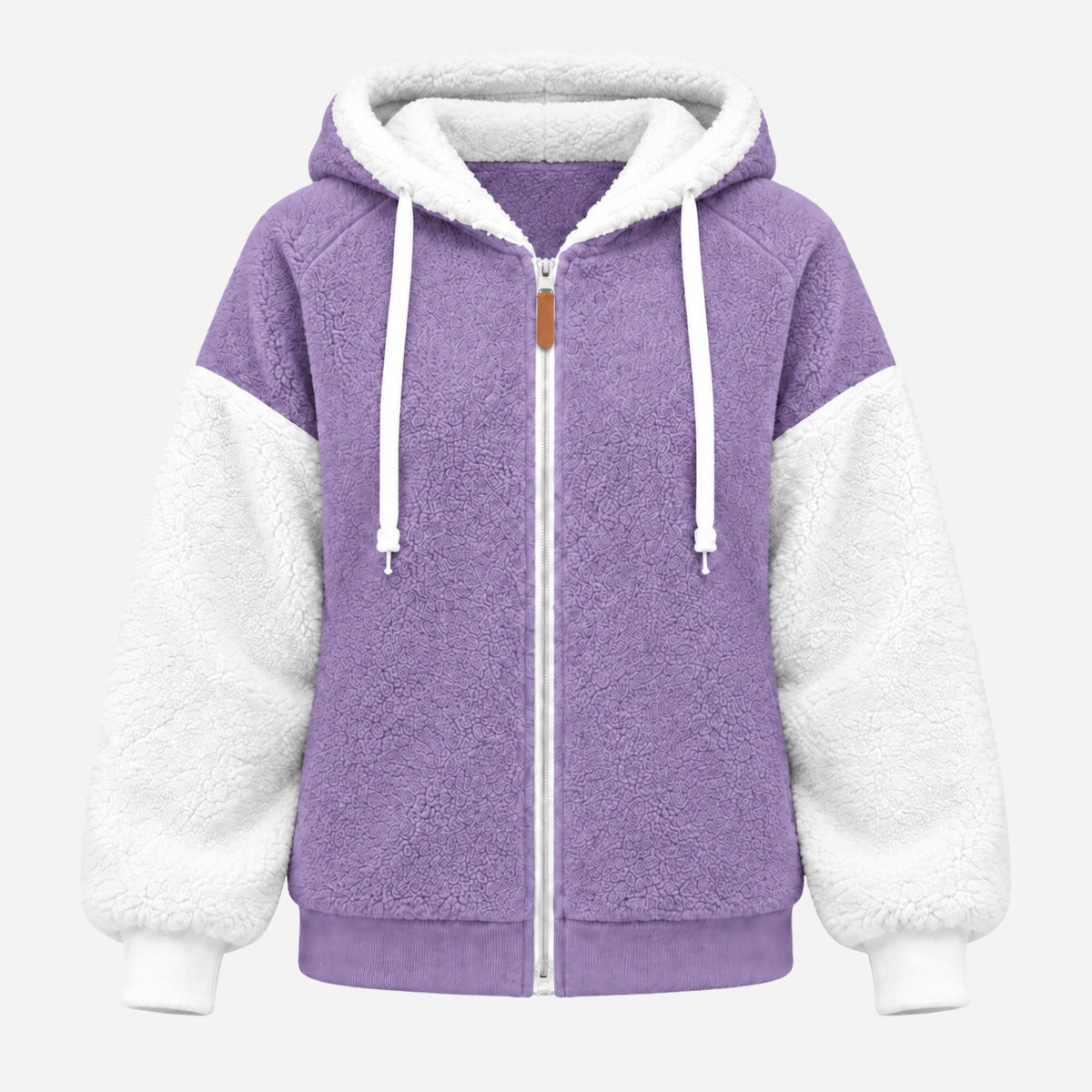 Women's Color-Block Hooded Fleece Jacket-Fowsa