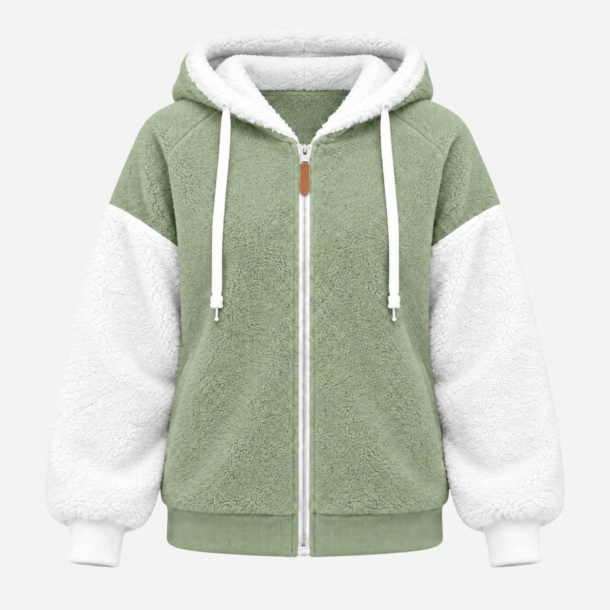 Women's Color-Block Hooded Fleece Jacket-Fowsa