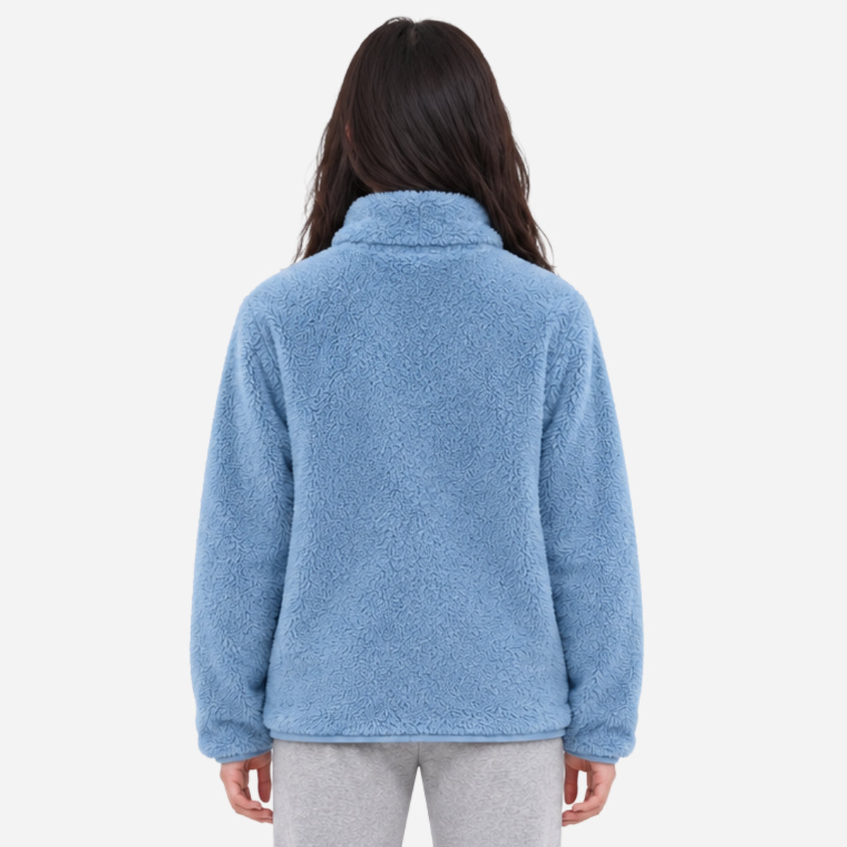 Women's Full-Zip Fluffy Fleece Jacket-Fowsa