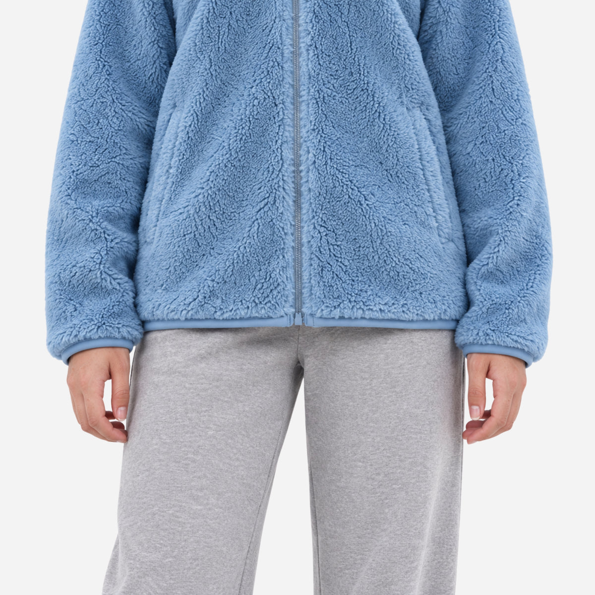 Women's Full-Zip Fluffy Fleece Jacket-Fowsa