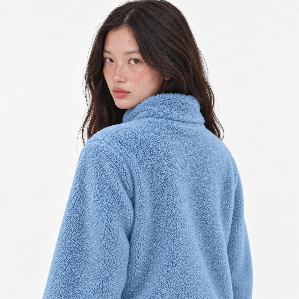 Women's Full-Zip Fluffy Fleece Jacket-Fowsa