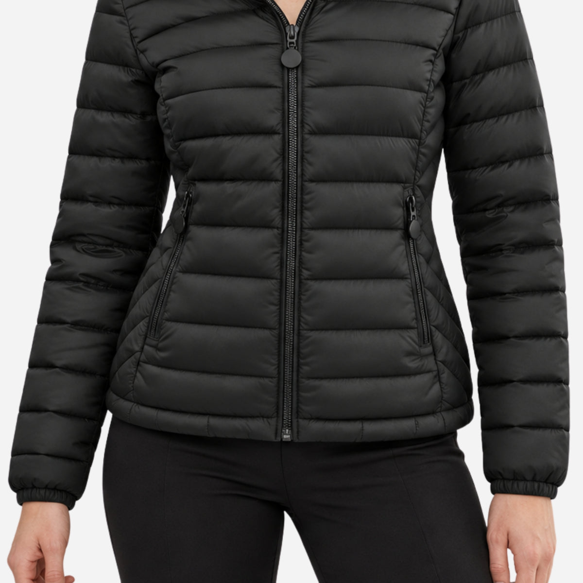 Women’s Full Zip Hooded Puffer Jacket-Fowsa