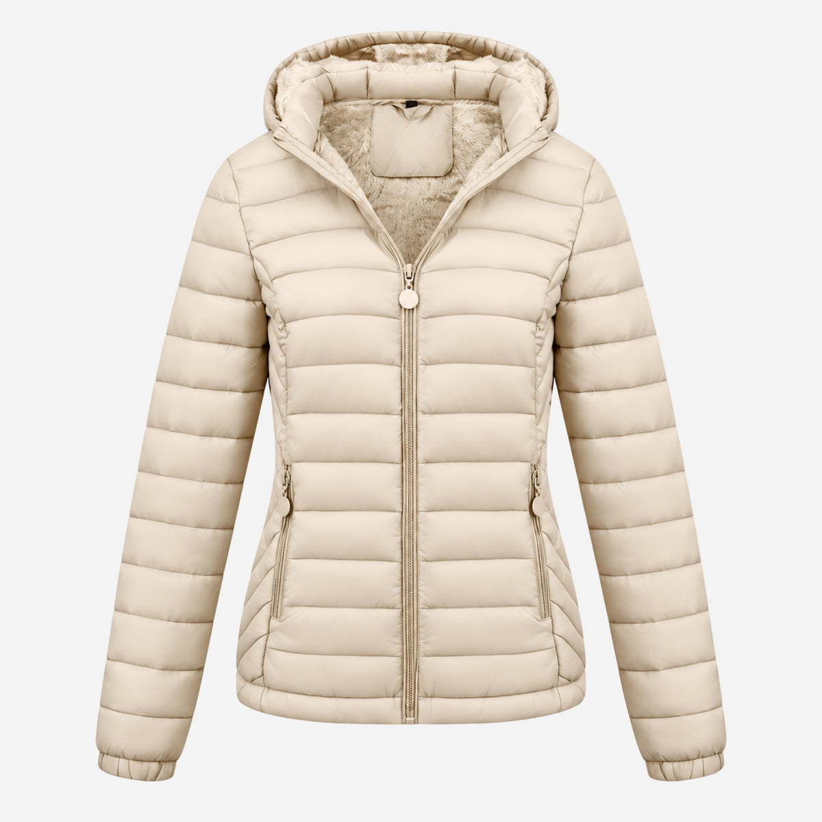 Women’s Full Zip Hooded Puffer Jacket-Fowsa