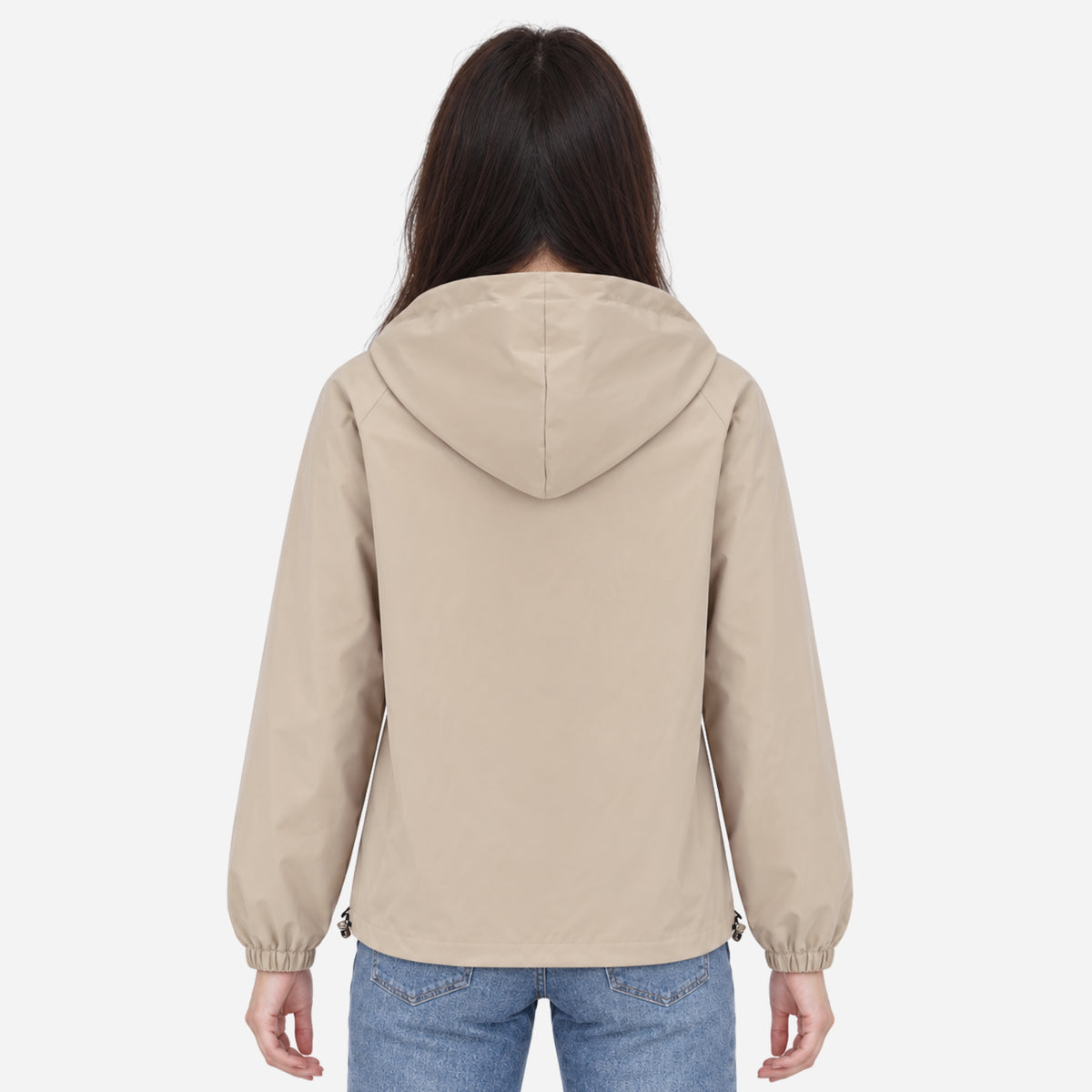 Women's Hooded Full-Zip Windbreaker Jacket-Fowsa
