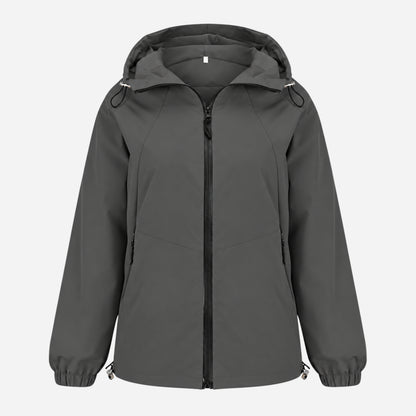 Women's Hooded Full-Zip Windbreaker Jacket-Fowsa