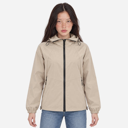 Women's Hooded Full-Zip Windbreaker Jacket-Fowsa