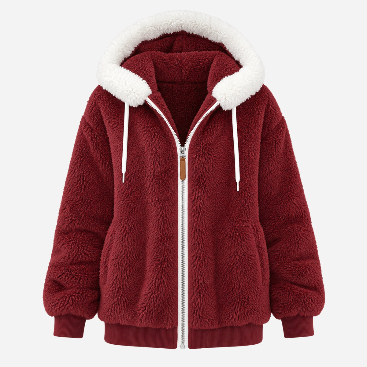 Women's Hooded Teddy Fleece Jacket-Fowsa
