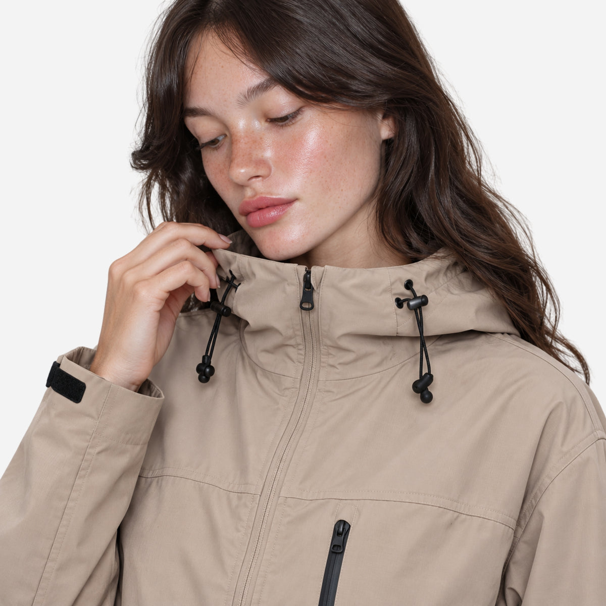 Women’s Hooded Zip Front Windbreaker Jacket-Fowsa