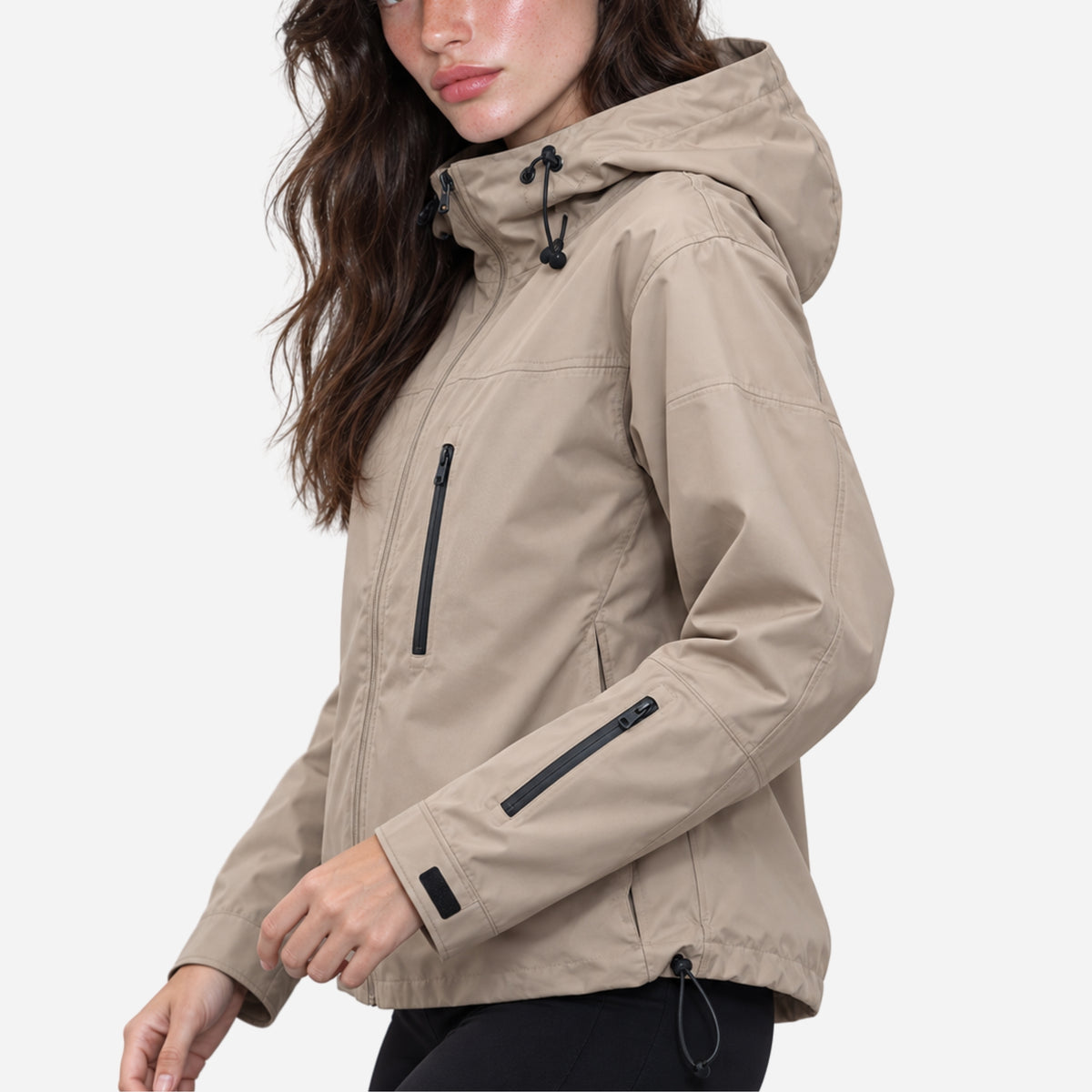 Women’s Hooded Zip Front Windbreaker Jacket-Fowsa