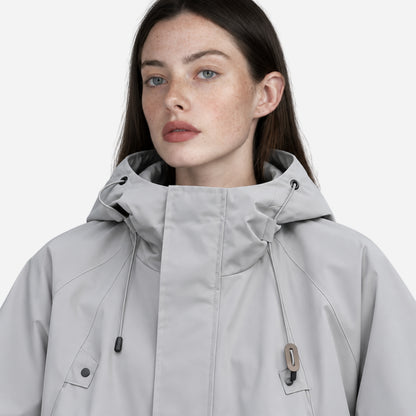 Women's Oversized Hooded Utility Windbreaker Jacket-Fowsa