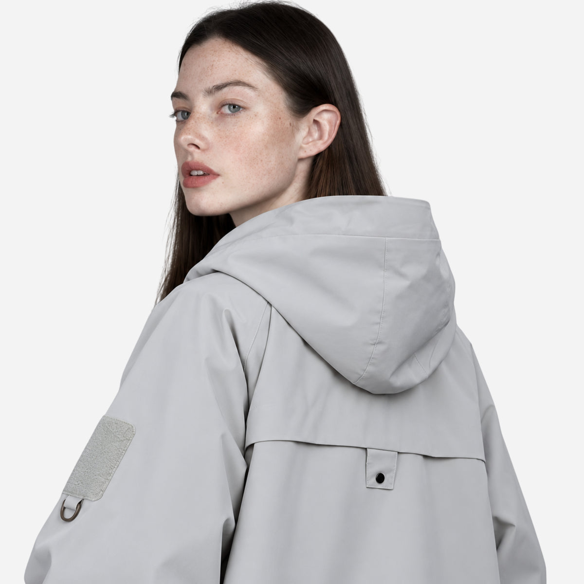 Women's Oversized Hooded Utility Windbreaker Jacket-Fowsa
