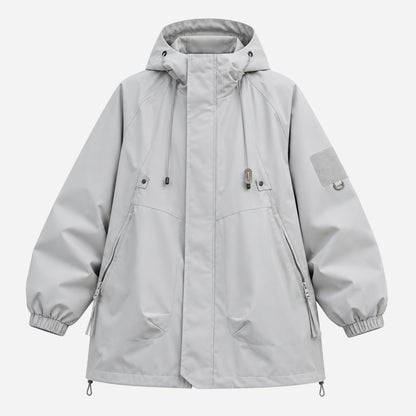 Women's Oversized Hooded Utility Windbreaker Jacket-Fowsa