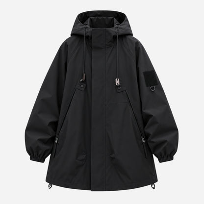 Women's Oversized Hooded Utility Windbreaker Jacket-Fowsa