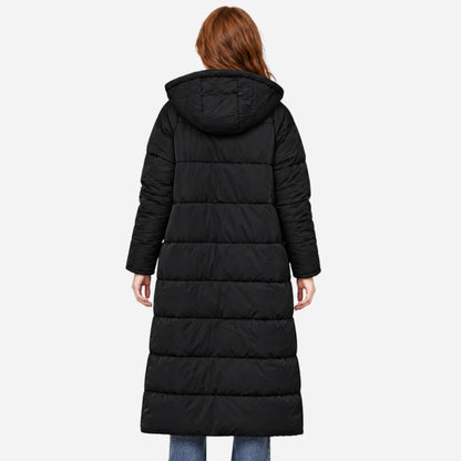 Women's Reversible Sherpa-Lined Long Puffer Coat-Fowsa