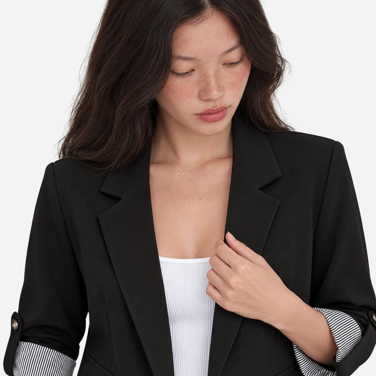 Women’s Single Button Tailored Blazer Jacket-Fowsa