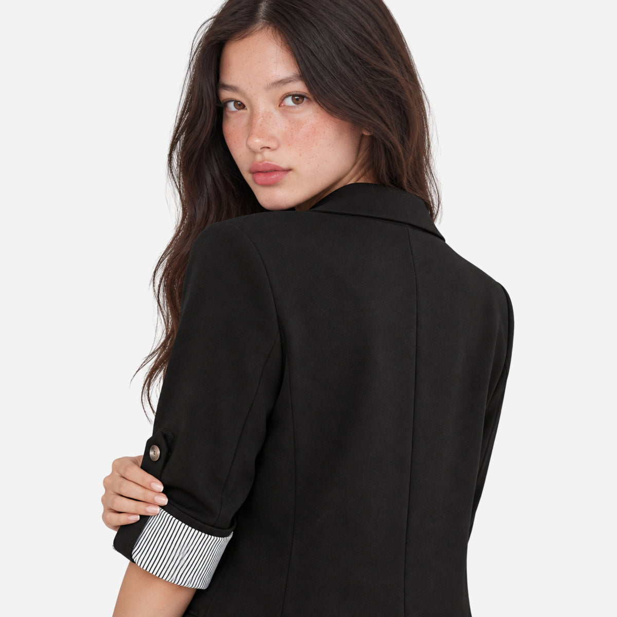 Women’s Single Button Tailored Blazer Jacket-Fowsa