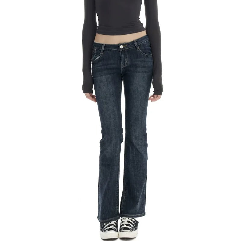 Dark Indigo Low-Rise Bootcut Jeans