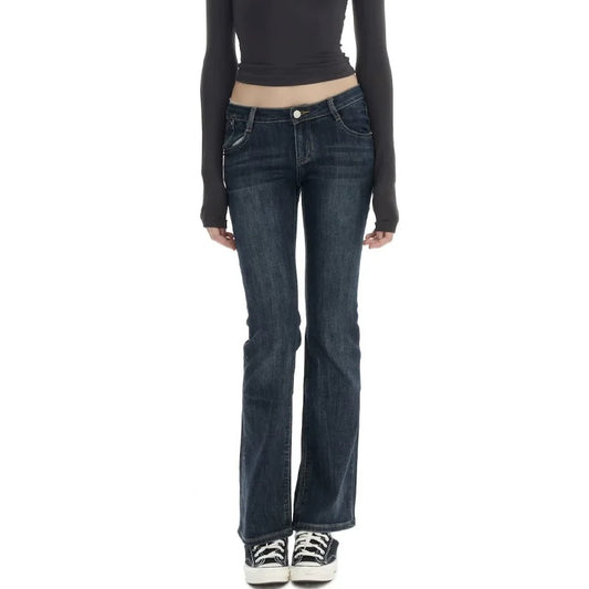 Dark Indigo Low-Rise Bootcut Jeans